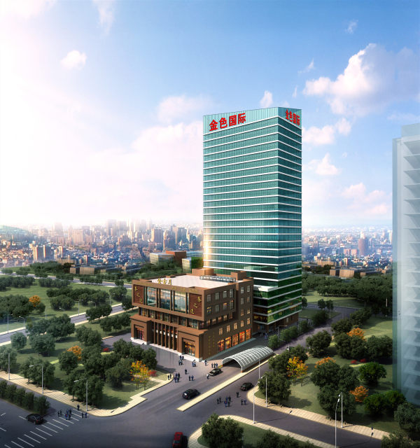 唐山昌隆地产金色国际LED发光字工程白天实拍2
